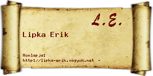 Lipka Erik névjegykártya